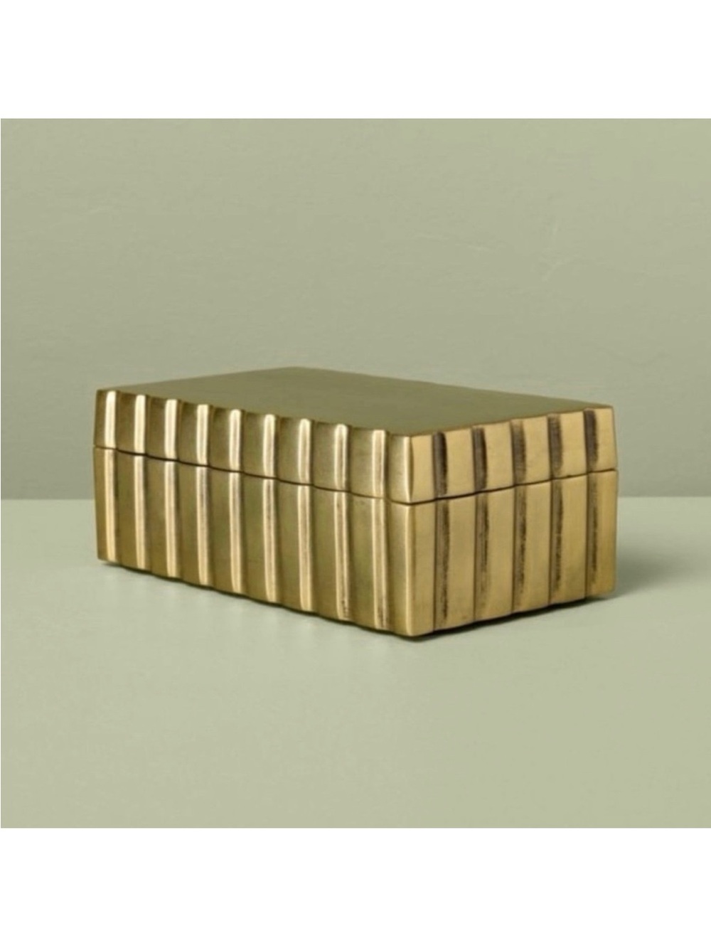 Fluted Antique Brass Finish Decorative Box Rectangular - Hearth & Hand™ Magnolia